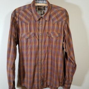 Wrangler Retro Western Plaid LS Shirt, Large